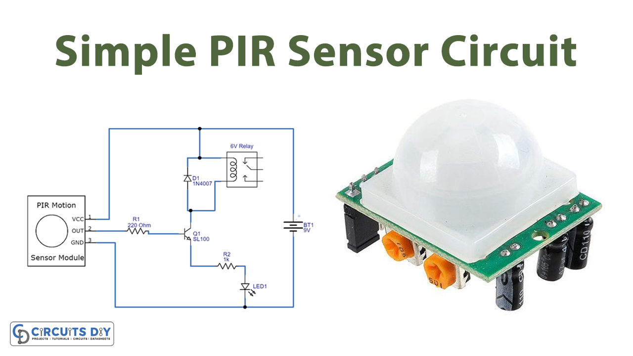 Подключение pir датчик Simple PIR Sensor Circuit SL100