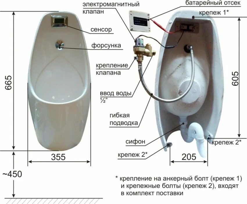 Подключение писсуара к воде Замена (ремонт) писсуара Набережные челны +7-922-335-2000 Гарантия 1 год