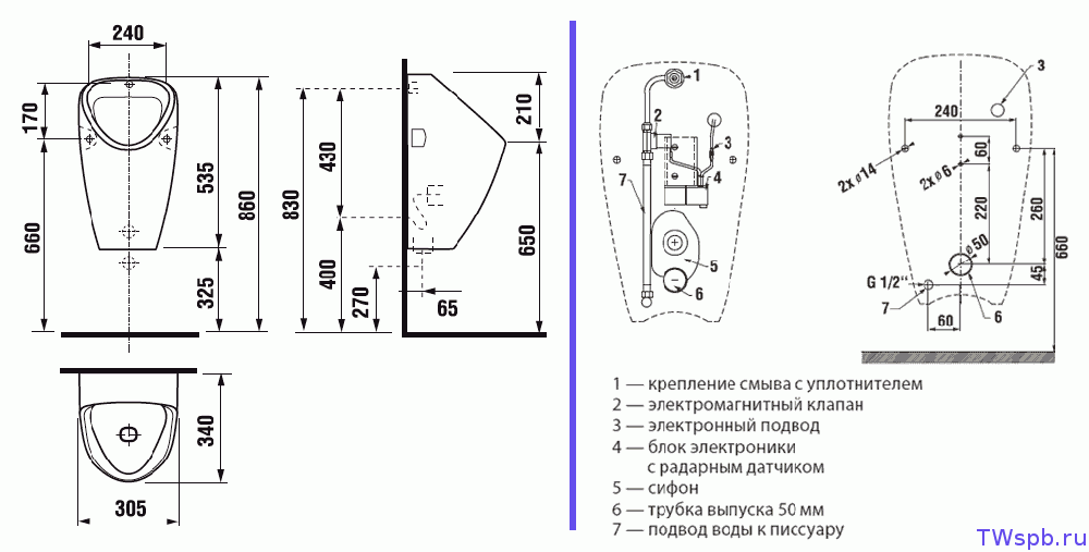 Подключение писсуара к воде Радарный антивандальный писсуар Jika Golem 8430700004831 (8.4307.0.000.483.1) - 