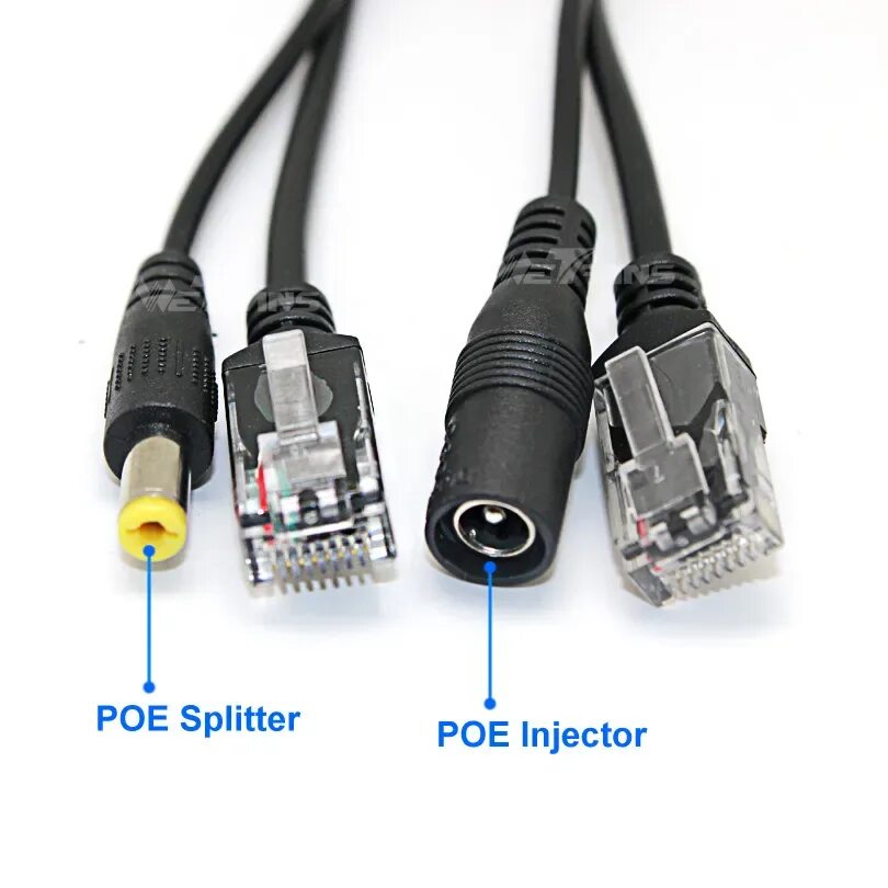 Подключение питания ip камеры Wetrans POE Injector and Splitter 170mm POE Adaptor CCTV Cable DC 12V 1A Voltage