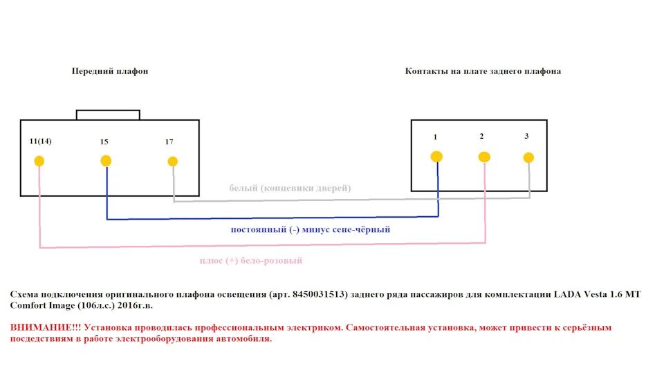 Подключение плафона заднего ряда веста По просьбам…пока монтируем видео. Схема подкл. оригинального плафона освещения (