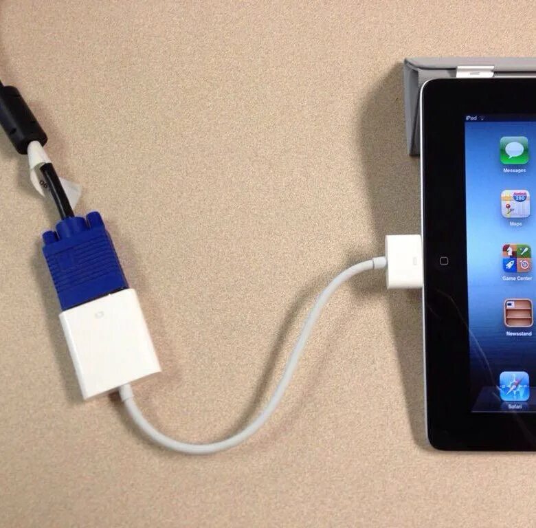 Подключение планшета через usb Видео на монитор IPAD IPHONE 30pin -VGA - купить в Хабаровске, цена 800 руб., да