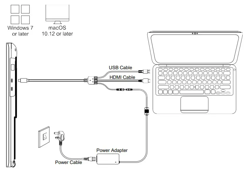 Подключение планшета к компьютеру HUION GS2201 22 Руководство пользователя графического планшета для рисования