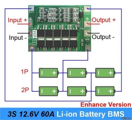 Подключение платы bms 13s к блоку аккумуляторов Модуль защиты Li-Ion аккумуляторов 3S 60A - цена руб с доставкой по Москве и МО