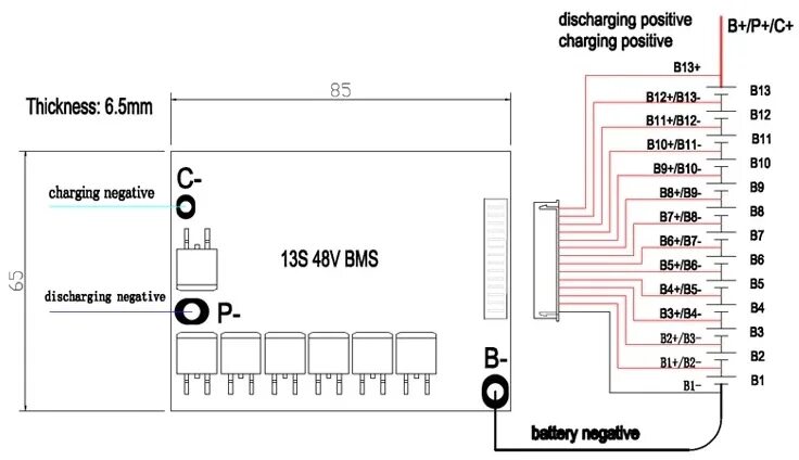 Подключение платы bms 13s к блоку аккумуляторов Ответы Mail.ru: Как я поняла - надпись Discharge negative на схеме, это вывод к 