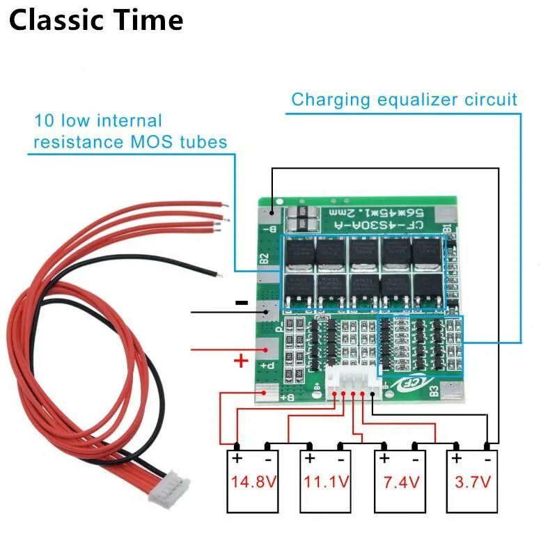 Модуль защиты li-ion аккумуляторов PCB BMS 3S 18650 25A