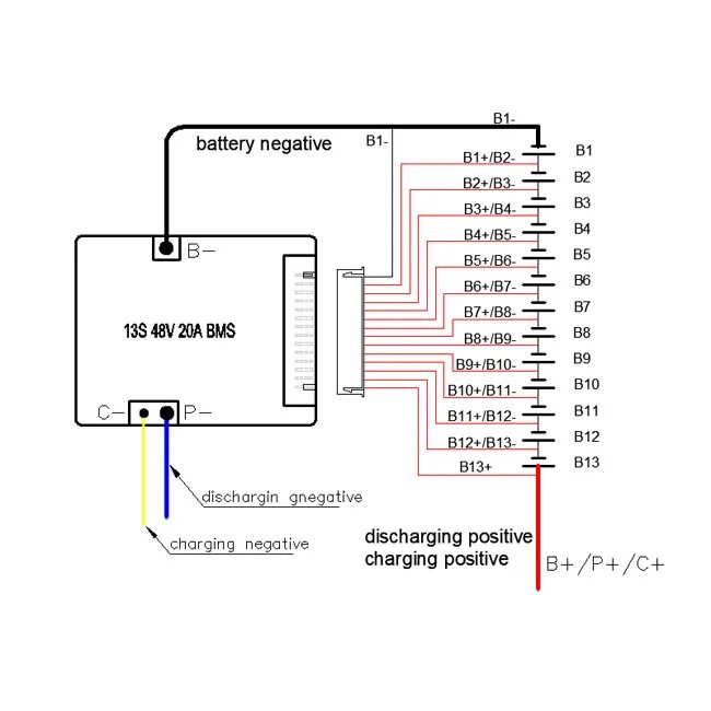 Подключение платы bms 13s к блоку аккумуляторов BMS ANNPower 13S 20A купить в Нижнем Новгороде ⋆