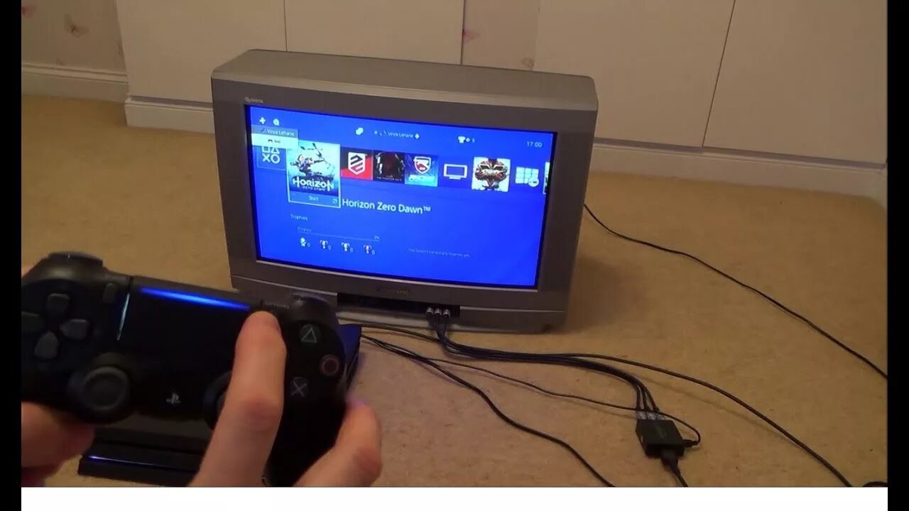 Подключение playstation 4 к телевизору PS4 Pro working on a CRT Television - YouTube