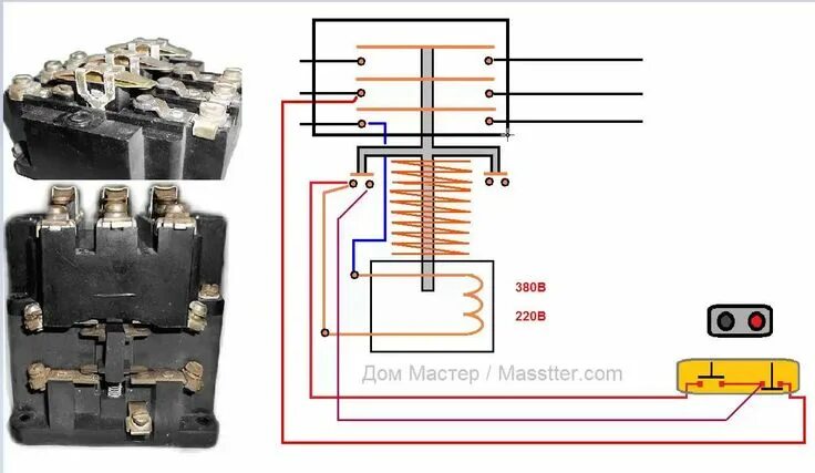 Подключение пме 211 через кнопку пуск стоп Принцип действия магнитного пускателя (контактора) Схемы подключения Home repair