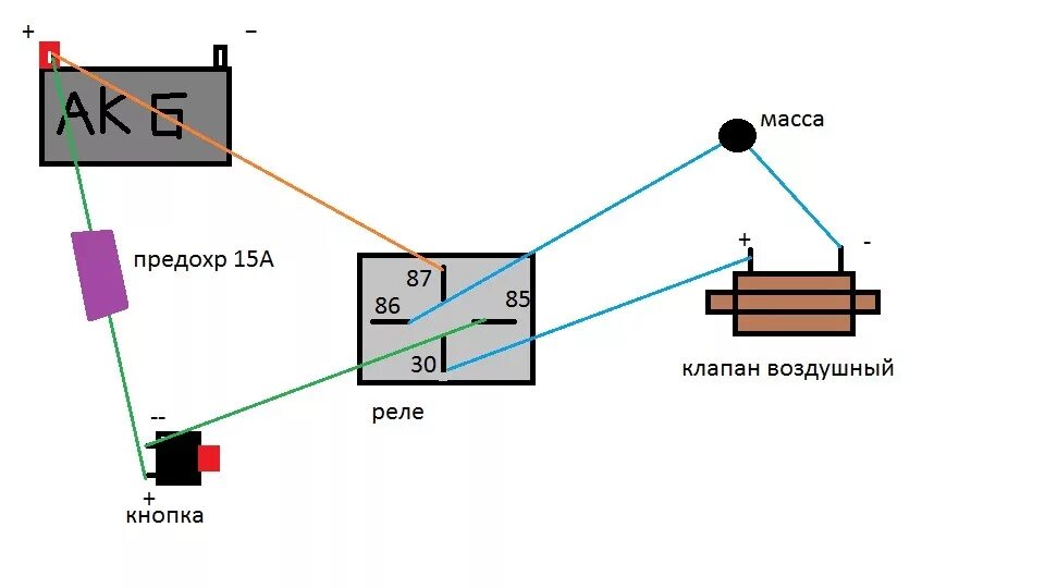 Подключение пневмосигнала через кнопку Установка пневмосигнала. Вопрос к электрикам! - Mitsubishi Pajero (2G), 3,5 л, 1