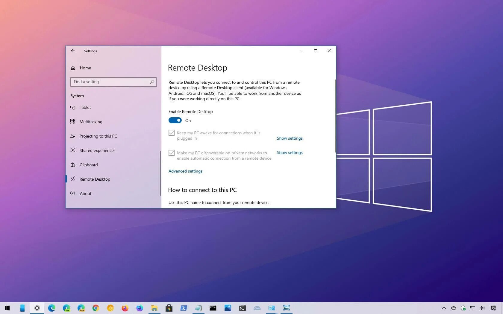 Подключение по rdp к windows 10 How to enable Remote Desktop on Windows 10 - Pureinfotech