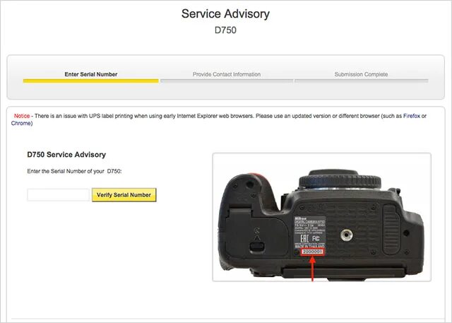 Подключение по серийному номеру камеры Nikon Issues an Official Service Advisory for the D750 Flare Issue: Check for a 