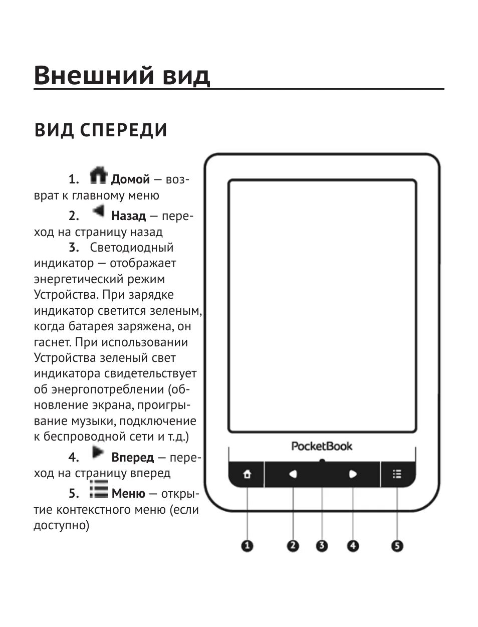 Подключение pocketbook компьютеру Внешний вид Инструкция по эксплуатации PocketBook Touch Страница 11 / 87