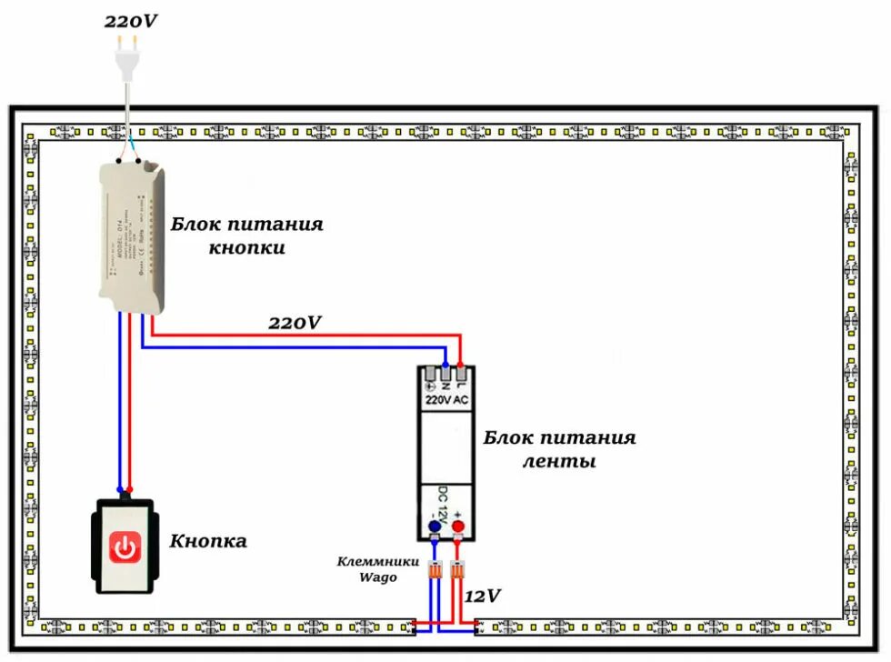 Подключение подсветки с розеткой в ванной Зеркало с подсветкой - 20 глупых ошибок, если делать и подключать своими руками.