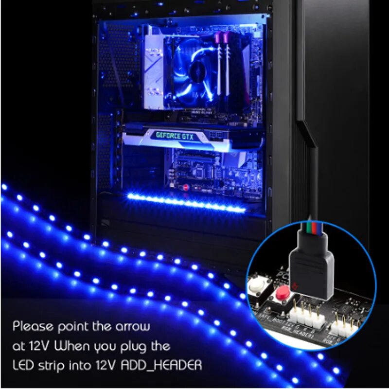 Подключение подсветки системного блока Led Strip Light Rgb For 12v Motherboard Control / Pc Computer Case 50cm 1m 2m Wi