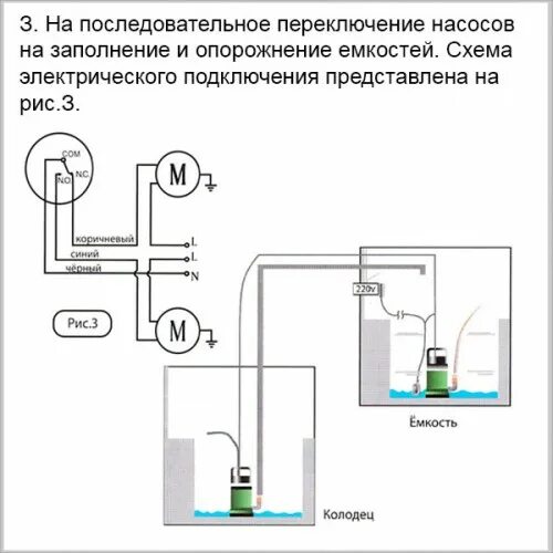 Подключение поплавка к насосу Автоматический выключатель заполнения бака