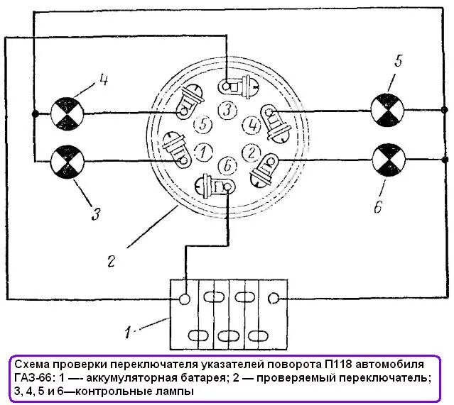 Подключение поворотов газ 53 Merkmale und Schemata der Lichtrichtungsanzeiger GAZ-66 und GAZ-53