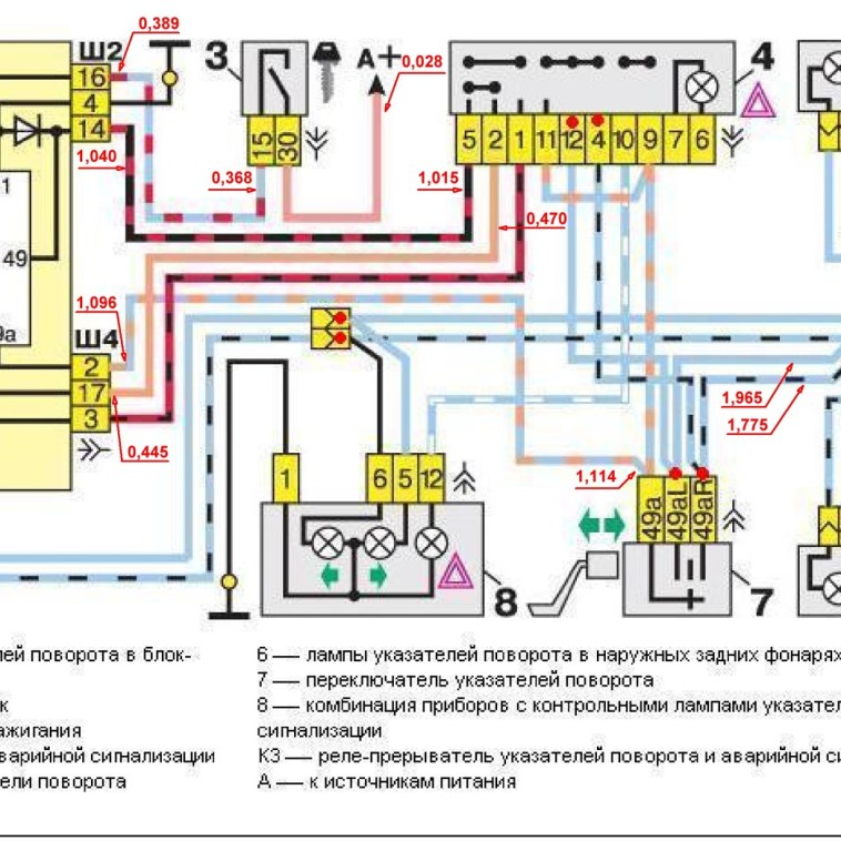 Подключение повторителей на ваз 2110 Схема подключения поворотников - Схема подключения поворотников ваз 2110 и разво