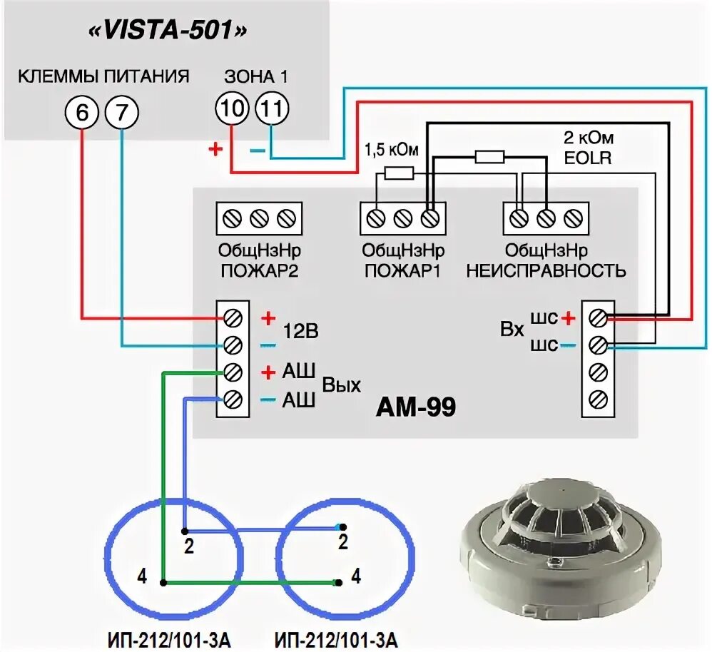 Подключение пожарной кнопки схема подключения Как подключить датчик температуры. Датчик пожарный или тепловой извещатель: уста