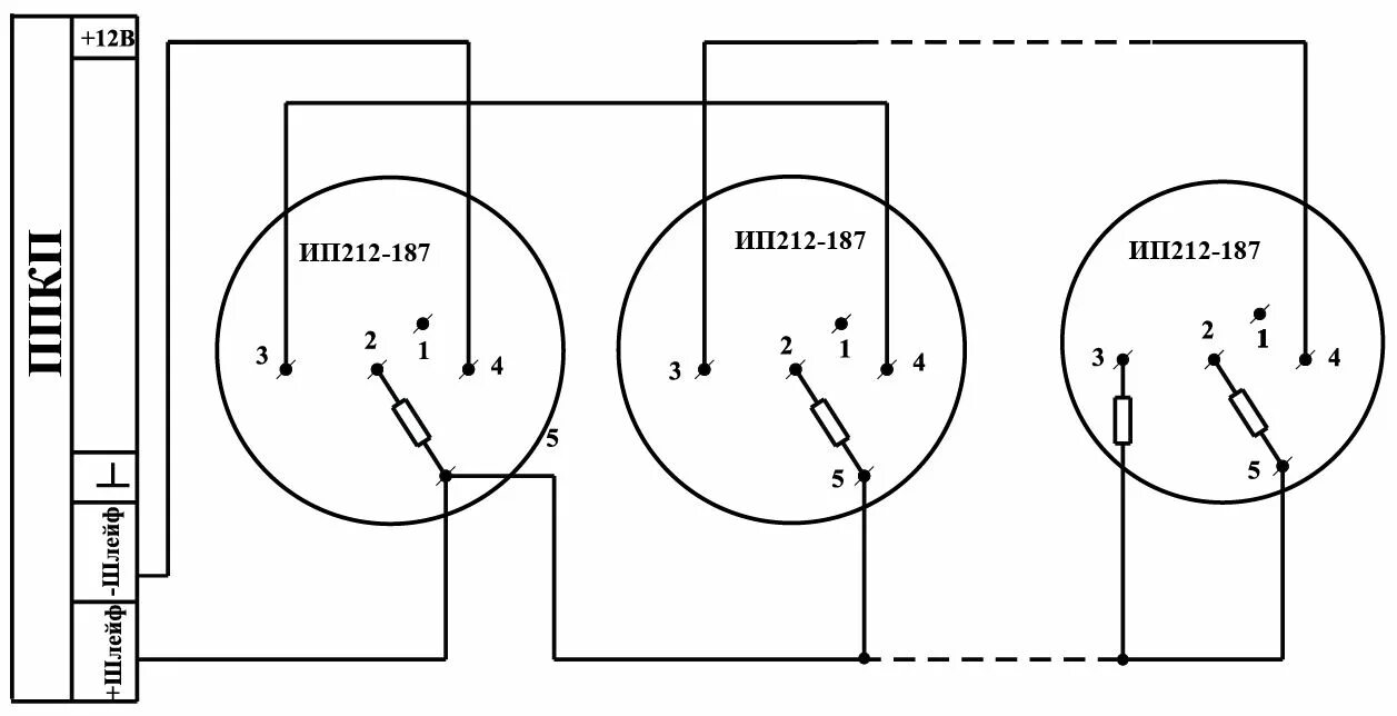 Подключение пожарных датчиков ИП 212-187 W3.04 (для подвесного потолка)