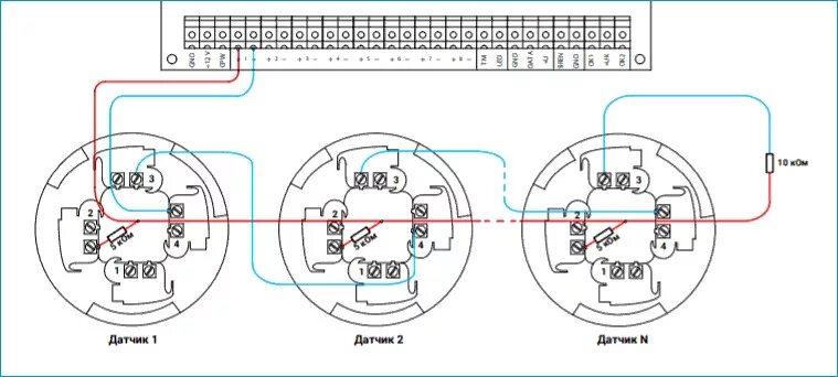 Подключение пожарных датчиков Схема подключения пожарных датчиков HeatProf.ru