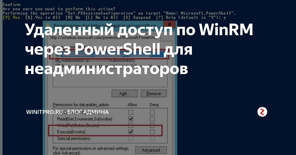 Подключение прервано удаленным компьютером раньше Удаленный доступ по WinRM через PowerShell для неадминистраторов WinITPro.ru - Б