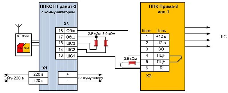 Подключение прибора гранит 3 Схемы подключения НПО Сибирский Арсенал