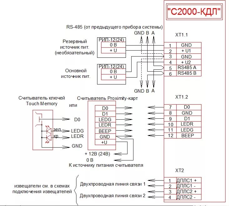 Подключение прибора с2000 4 Ответы Mail.ru: Сколько лучей (шлейфов) можно воткнуть в с2000 кдл?