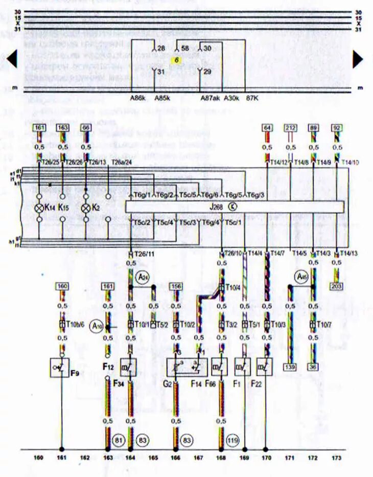 Подключение приборной панели ауди 80 б3 Wiring diagram of the instrument panel, small on-board control system, oil press