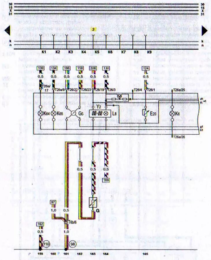 Подключение приборной панели ауди 80 б3 Wiring diagram of the instrument panel, tachometer, electronic clock (Audi 80 B4