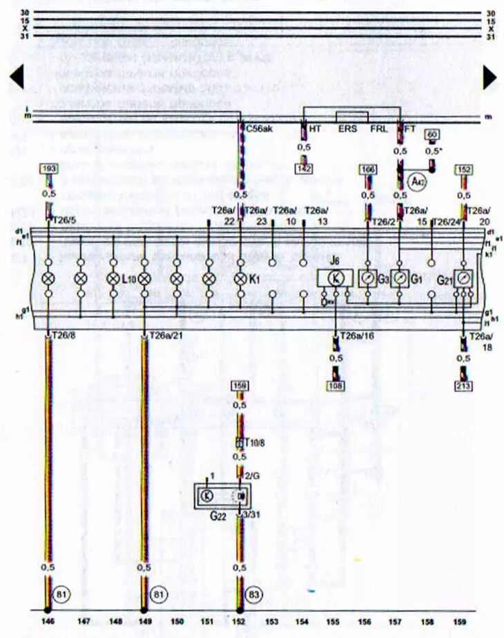 Подключение приборной панели ауди 80 б3 Wiring diagram of the instrument panel, voltage stabilizer, coolant temperature 