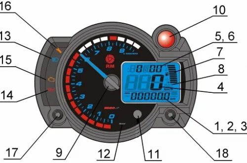 Подключение приборной панели эндуро Панель приборная цифровая RX2N-RMZ "АТАКА" Другое - купить по цене 20530 руб