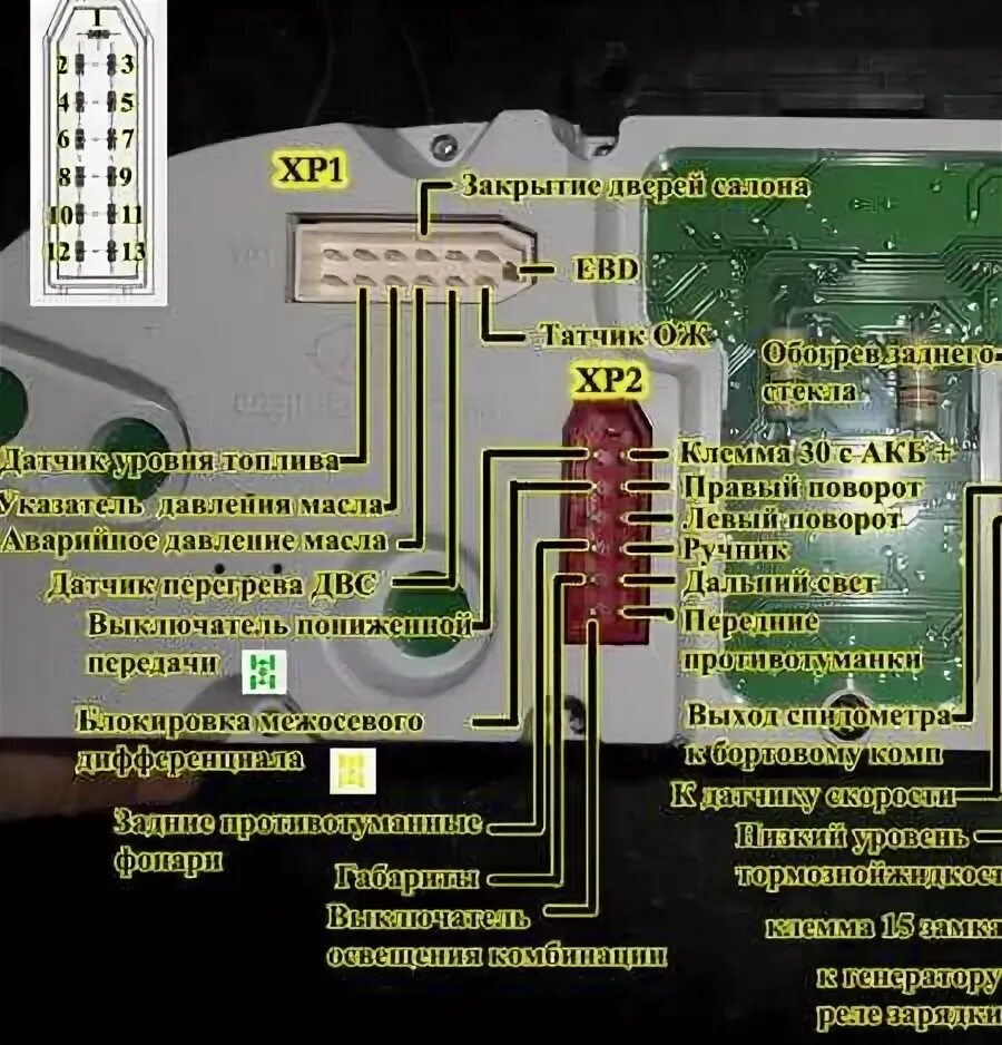 Подключение приборной панели газель 3302 Ebd газель что это горит на панели - фото - АвтоМастер Инфо