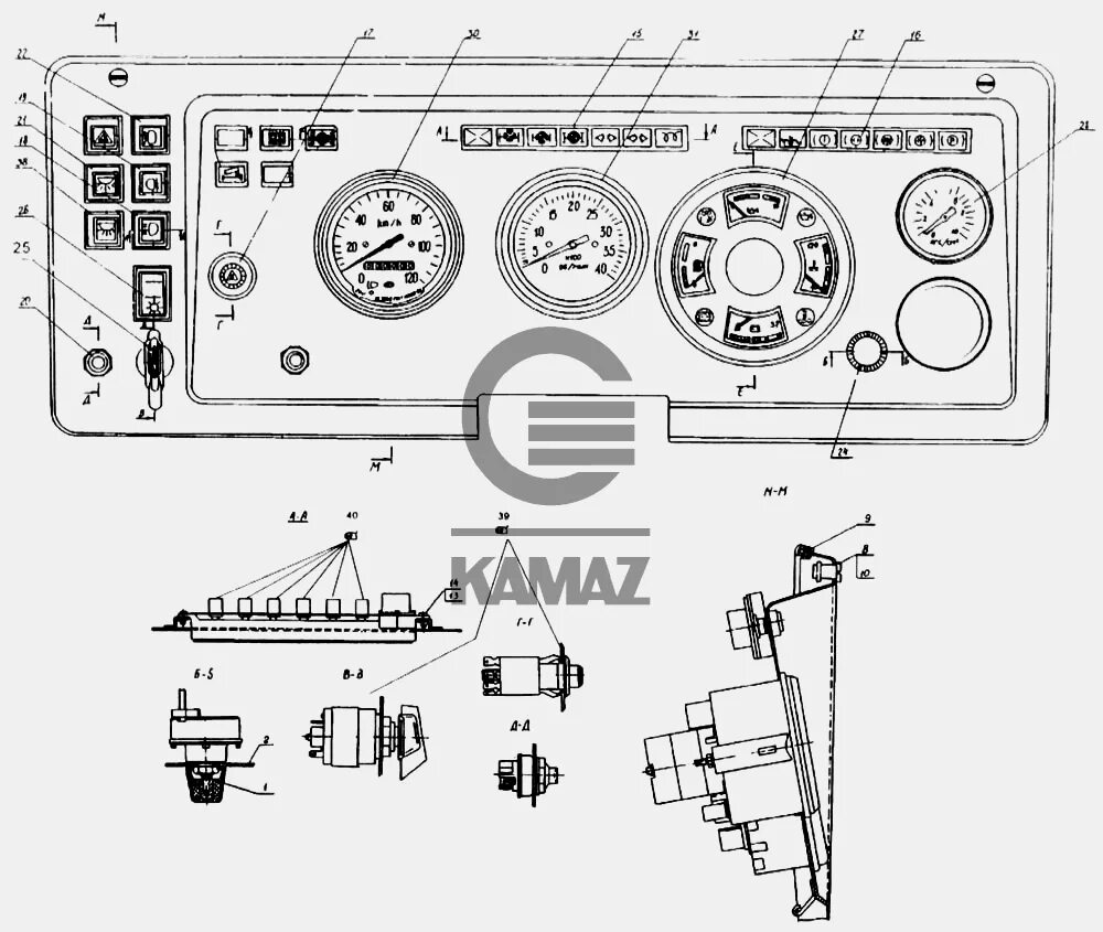 Подключение приборной панели камаз Щиток приборов для автомобиля КАМАЗ 65115, 23 дет.