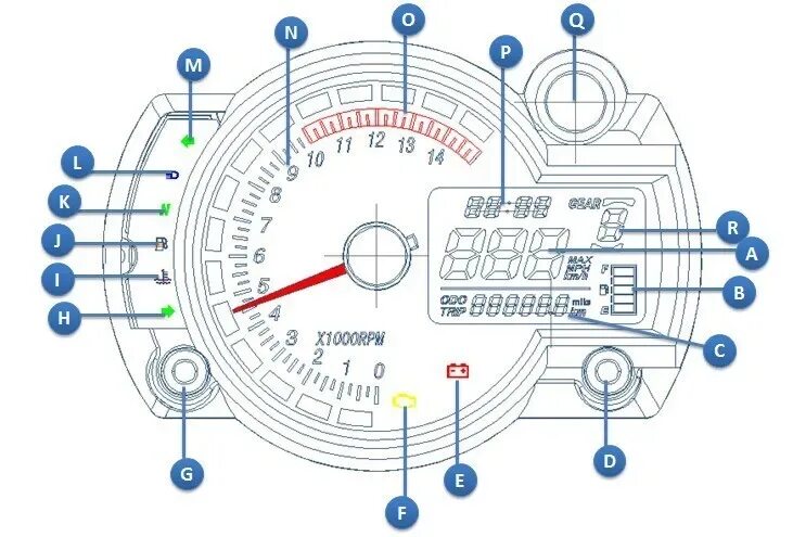 Подключение приборной панели moto instrumen 7 цветов Регулируемый цифровой спидометр для мотоцикла KOSO цифровой одометр 299