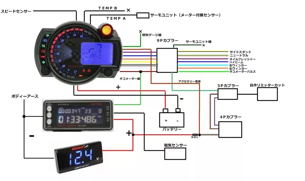 Подключение приборной панели moto instrumen Распиновка приборной панели мото косо rx2n как подключить тахометр - журнал 13ma