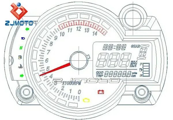 Подключение приборной панели moto instrumen Универсальный Тахометр Для Мотоцикла Синий Жк-дисплей Подсветка Спидометр Одомет