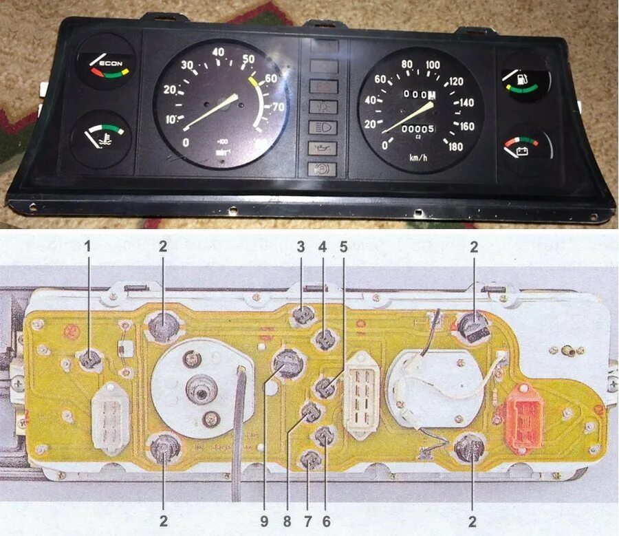 Подключение приборной панели ваз 2107 Лампы приборов ваз 2107