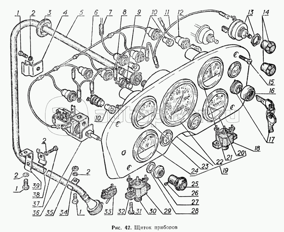 Подключение приборов газ 53 Щиток приборов ГАЗ-52-02 - купить, цены в интернет-магазине Автопитер