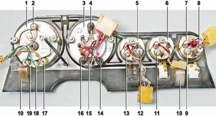 Подключение приборов ваз 2107 Instrument panel - removal and installation (VAZ-2106 "Zhiguli" 1976-2006 / Elec