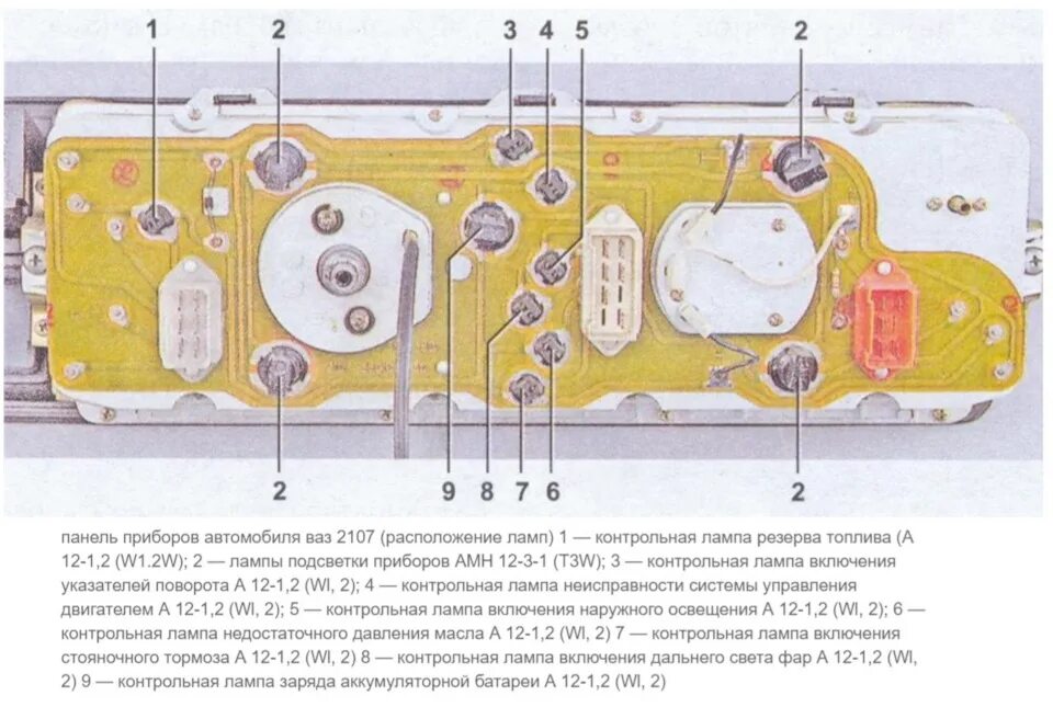 Подключение приборов ваз 2107 5. Свет. Приборная панель, плафоны. Какие лампы поставить в фары? - Lada 210740,