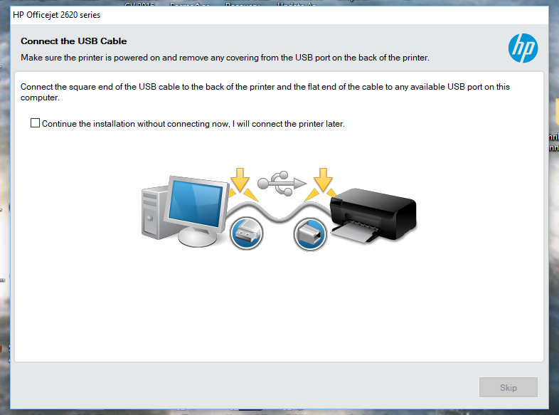 Подключение принтера без драйвера stuck at connect the usb cable - HP Support Community - 7299731