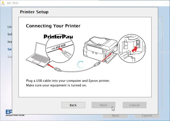 Подключение принтера epson к компьютеру Драйвер для Epson WorkForce WF-7610 + инструкция как установить на компьютер