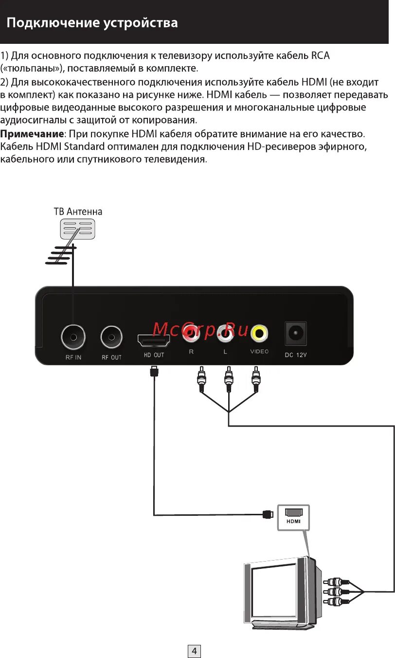 Подключение приставки селенга к телевизору Selenga HD 80 8/24 Подключение устройства