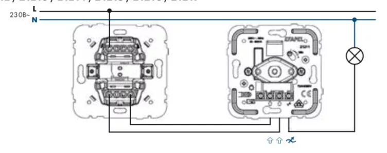 Подключение проходного диммера Efapel 21214 Диммер LED 110 Вт - Logus 90 - Apolo 5000 - Sirius 70 - фото, описа