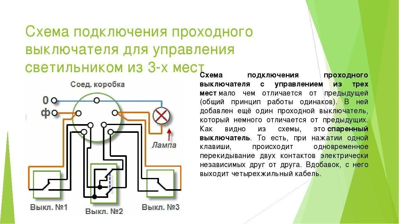 Подключение проходного выключателя 3 точки Проходной выключатель тройной схема фото - DelaDom.ru