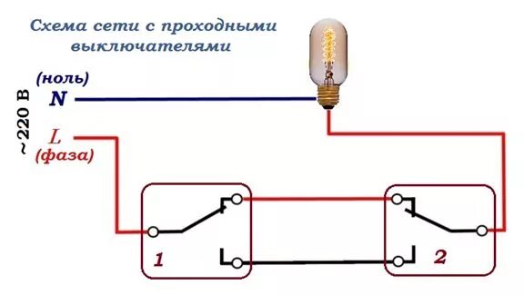 Подключение проходного выключателя одноклавишного в коробке Как сделать проходной выключатель из обычного и наоборот - как подключить маршев