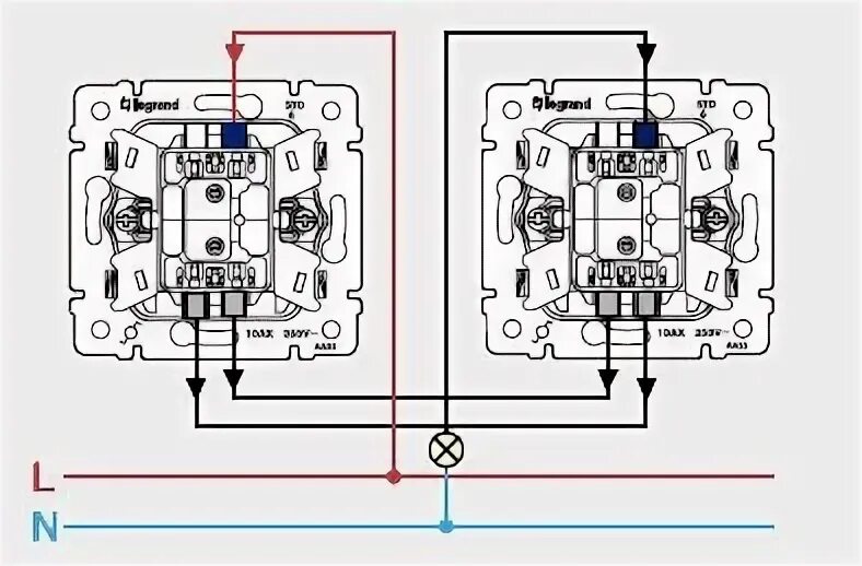 Подключение проходного выключателя веркель схема Схемы управления освещением - ЭнергоБеларусь