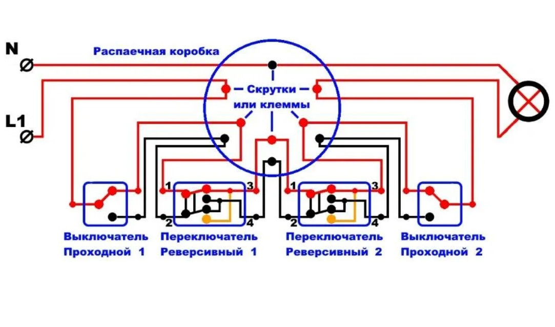 Схема с трех мест