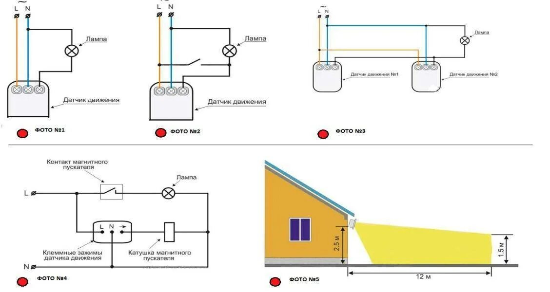 Подключение проходных датчиков движения Проходной датчик движения фото - DelaDom.ru